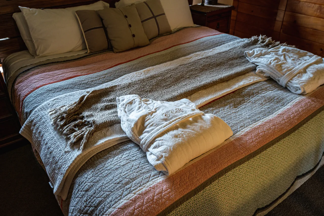 Robes on double bed