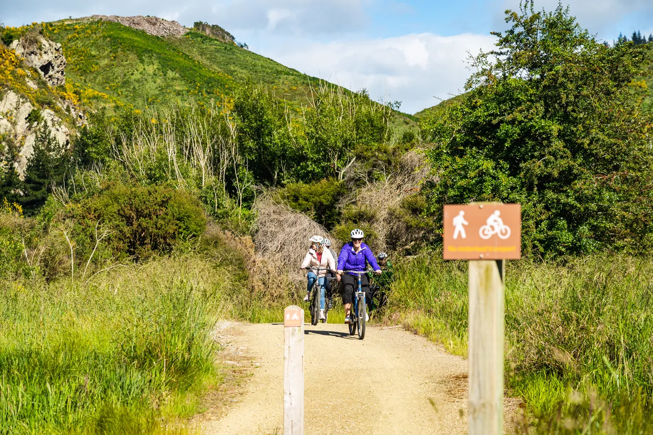Bikers on trail