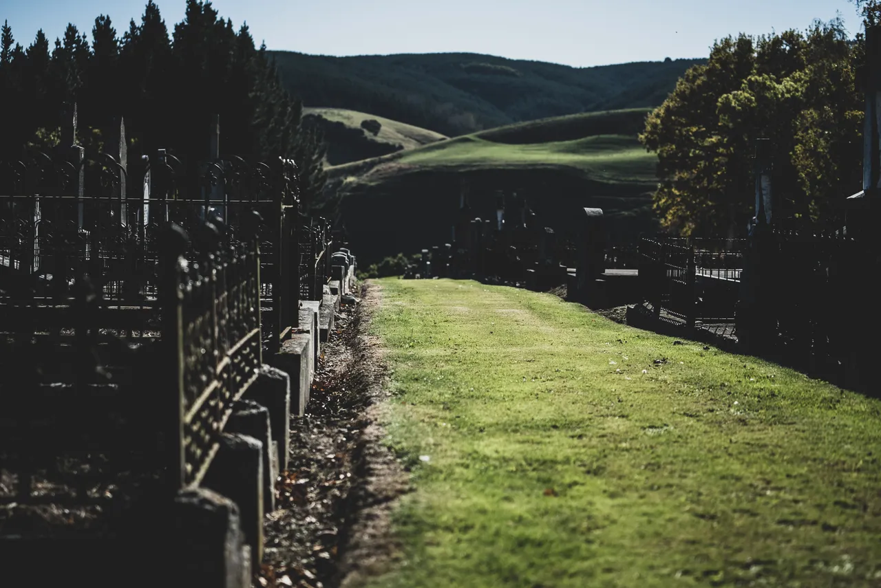 Grass and headstones