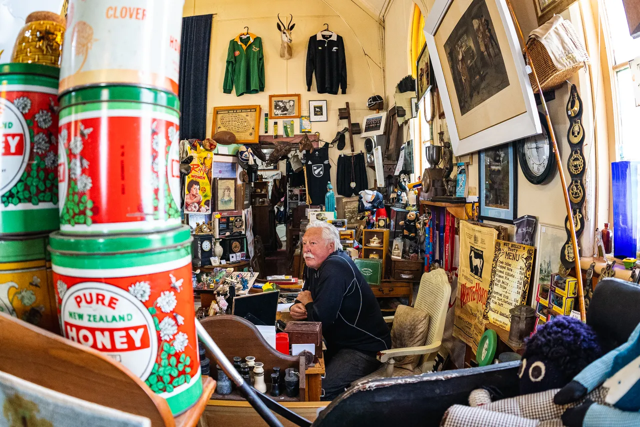 John in antique shop