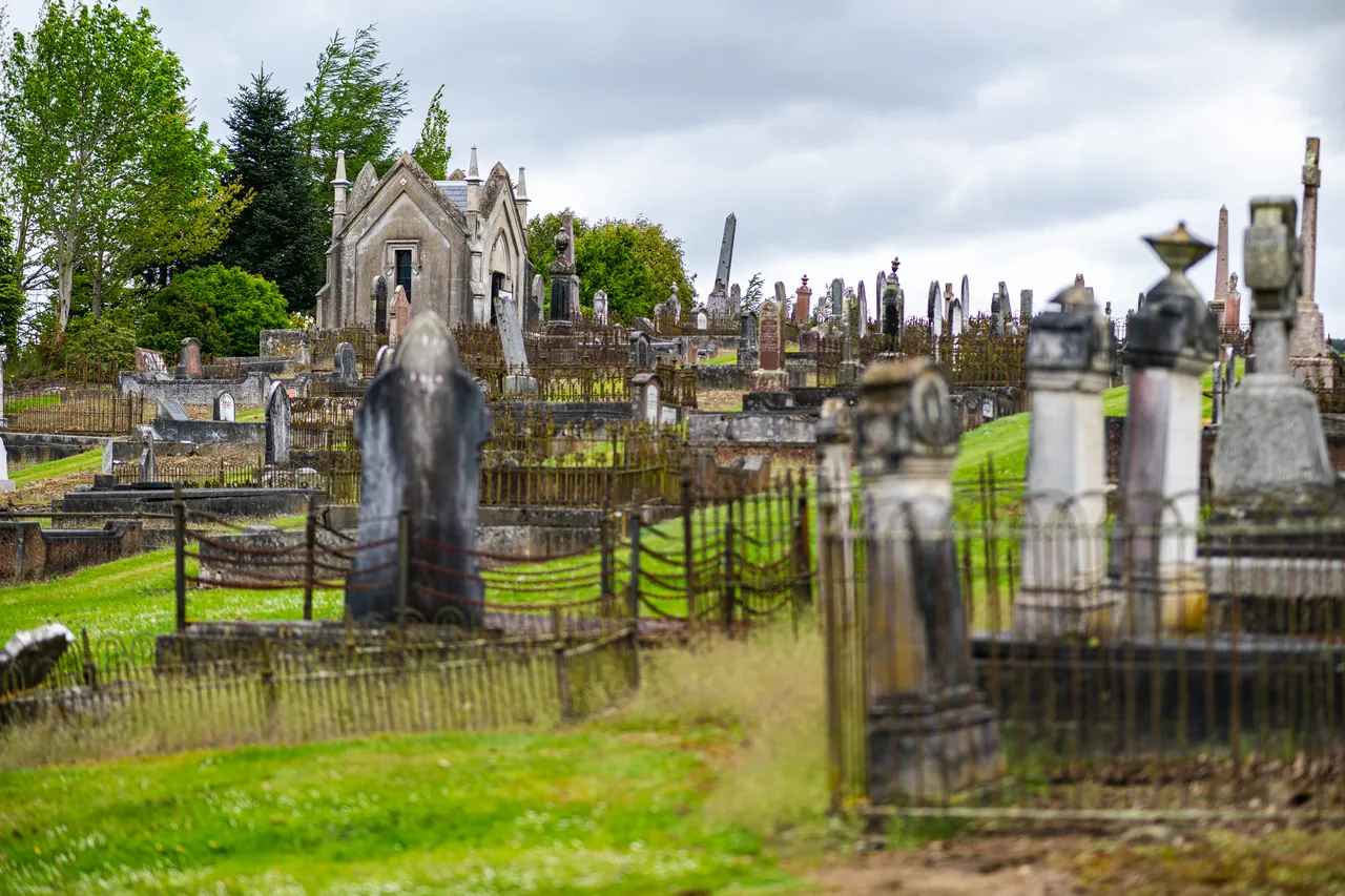 Grass and headstones