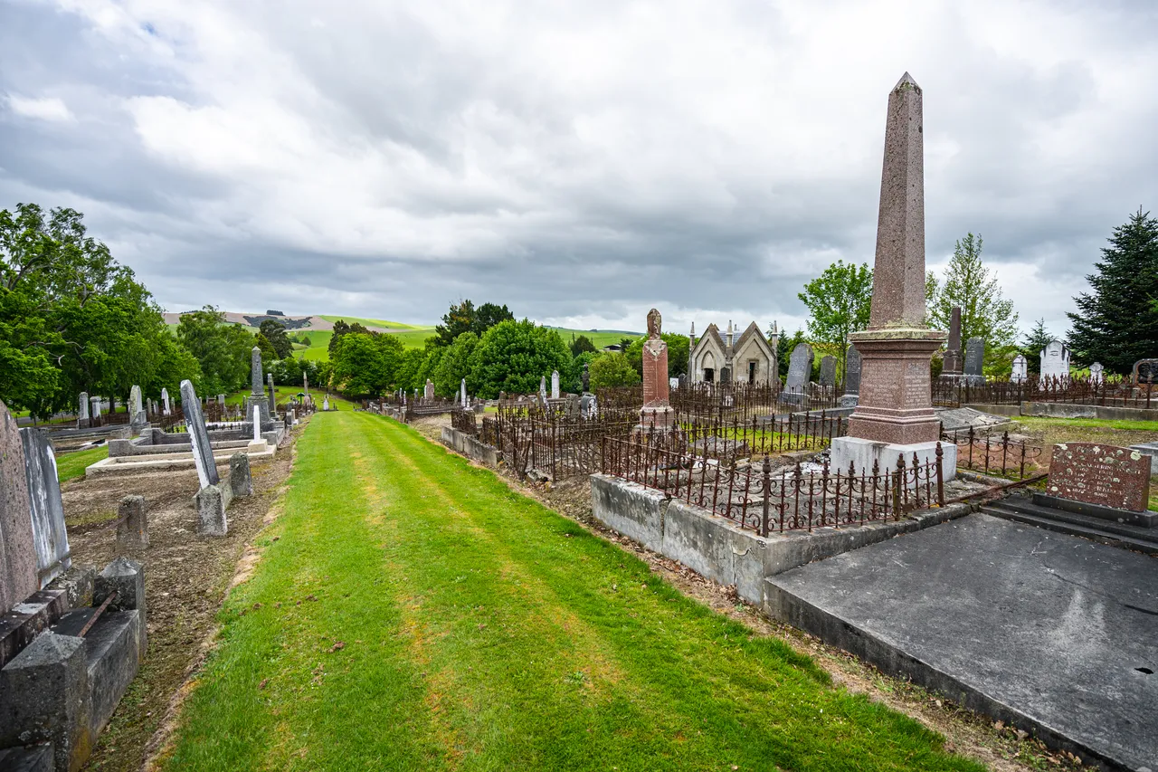 Grass and headstones