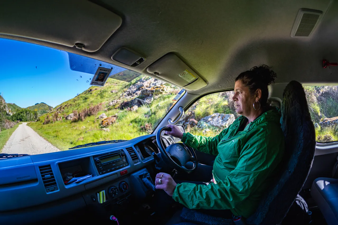 Jude Gamble driving van