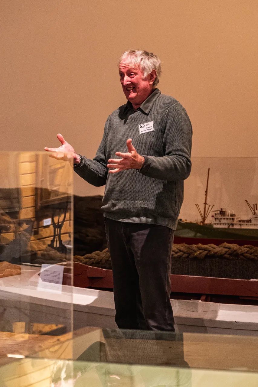 Mike McPhee in Owaka Museum