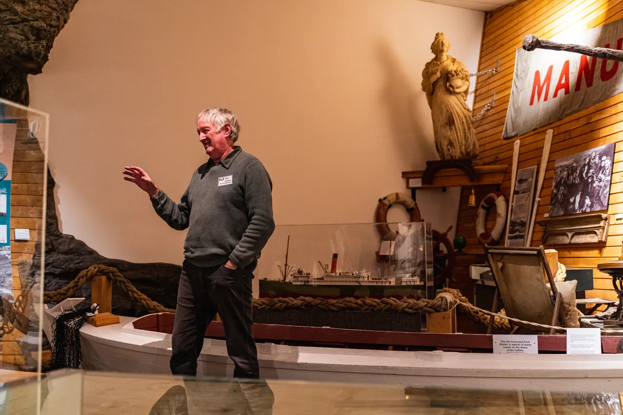 Mike McPhee in Owaka Museum