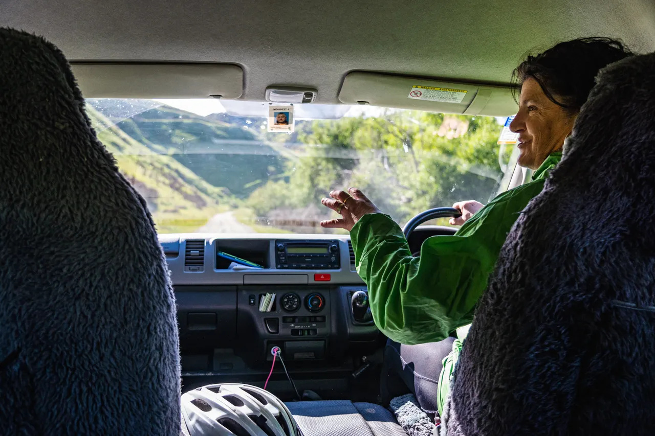 Jude Gamble driving van