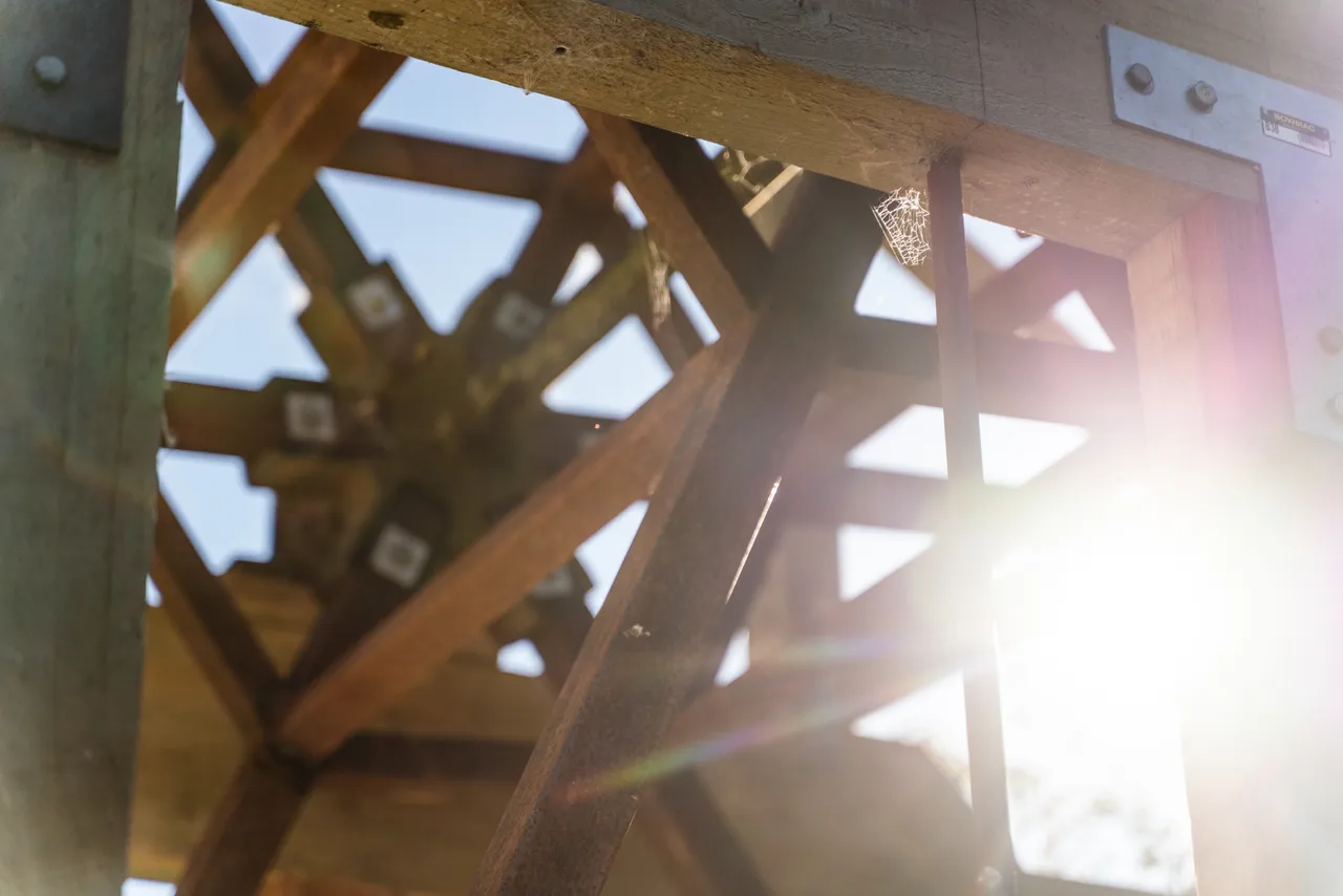 Close up of wooden machine