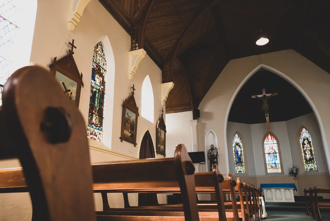 Inside a church