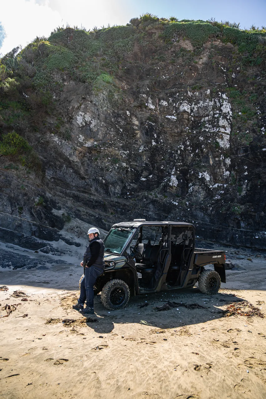 Side by side parked on the beach