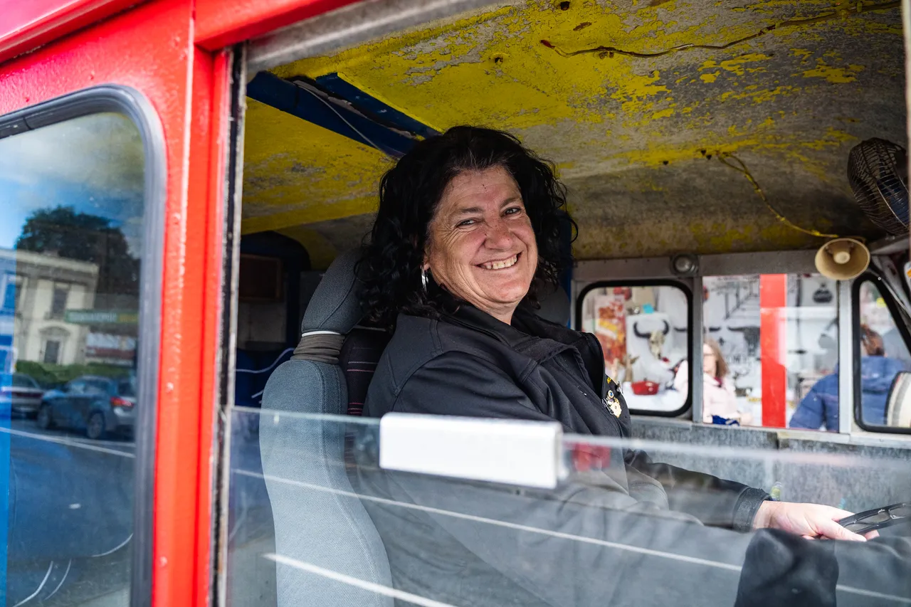 Person in firetruck