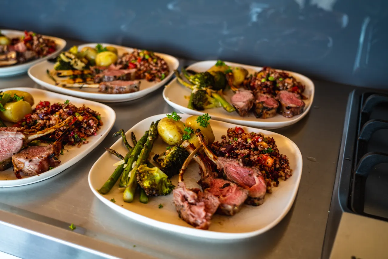 A meal sitting on a table