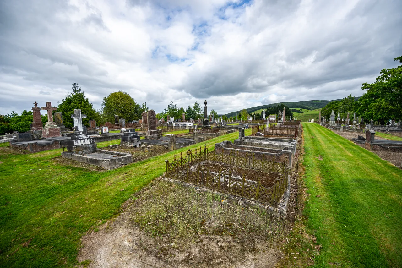 Grass and headstones