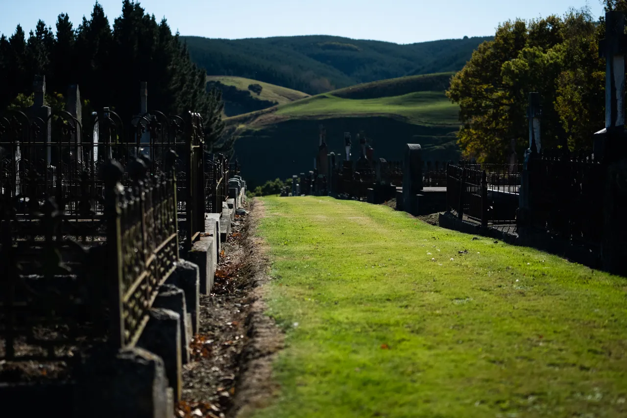 Grass and headstones