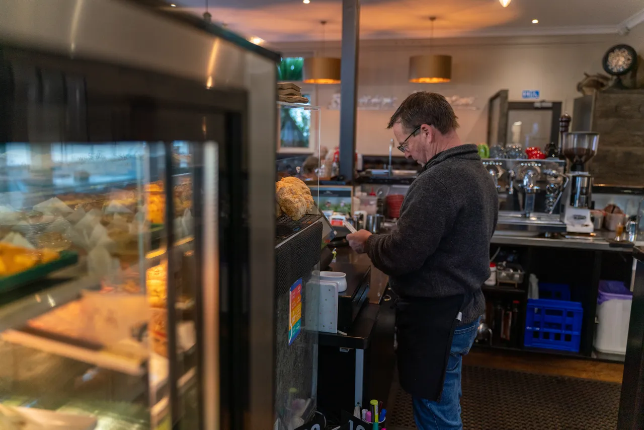 Person behind counter