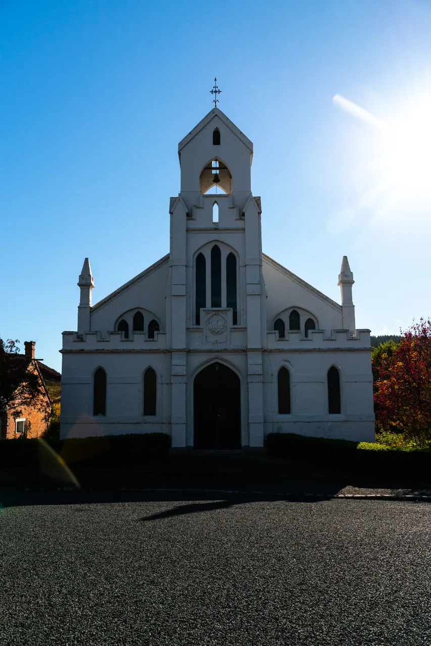 White church and lawn