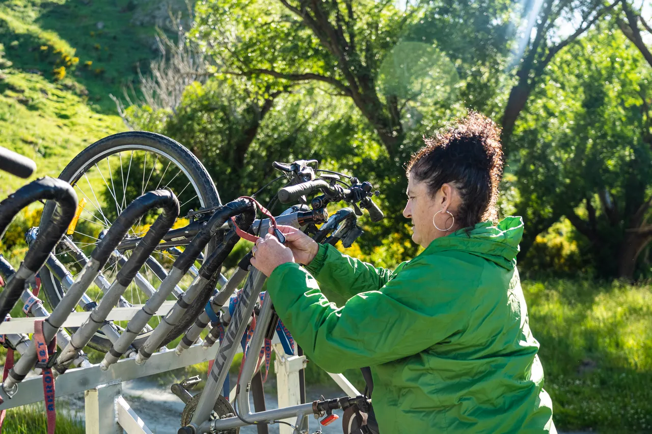 Jude Gamble with bikes