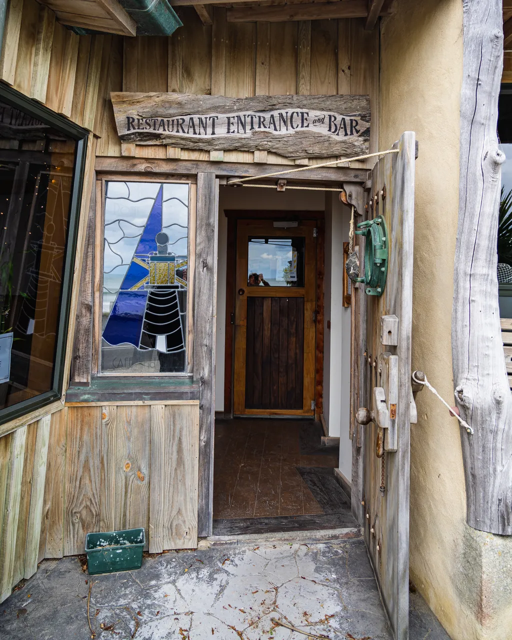 Entrance to restaurant and bar