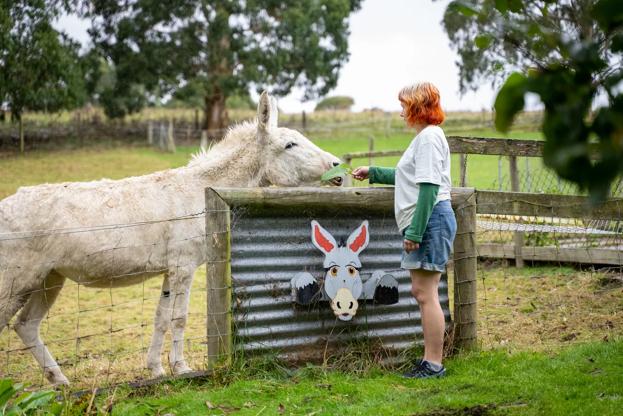 Janine Thompson with donkey