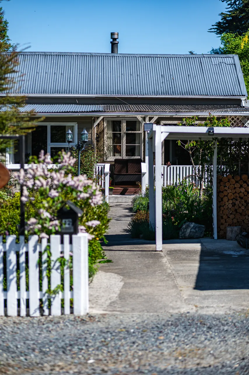 Cottage and concrete path