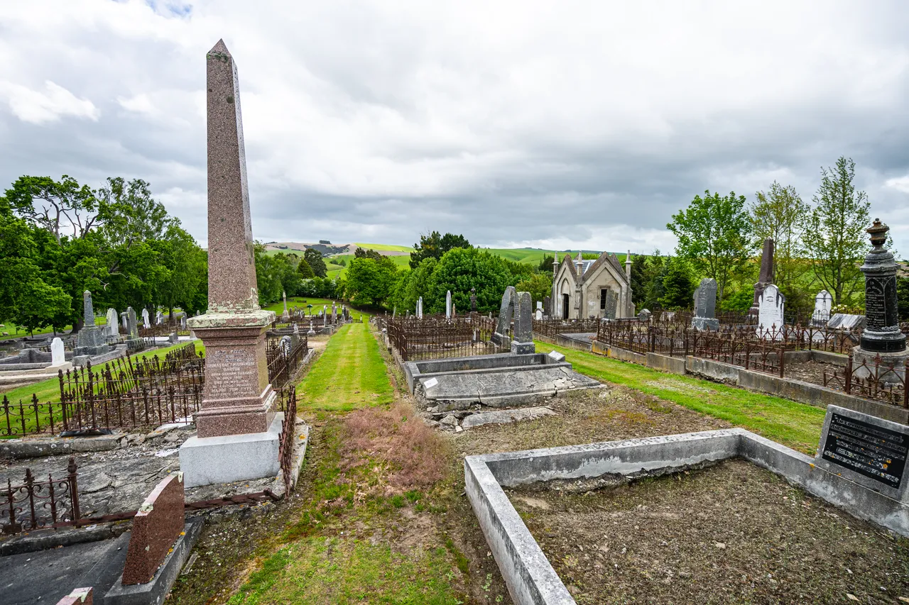 Grass and headstones