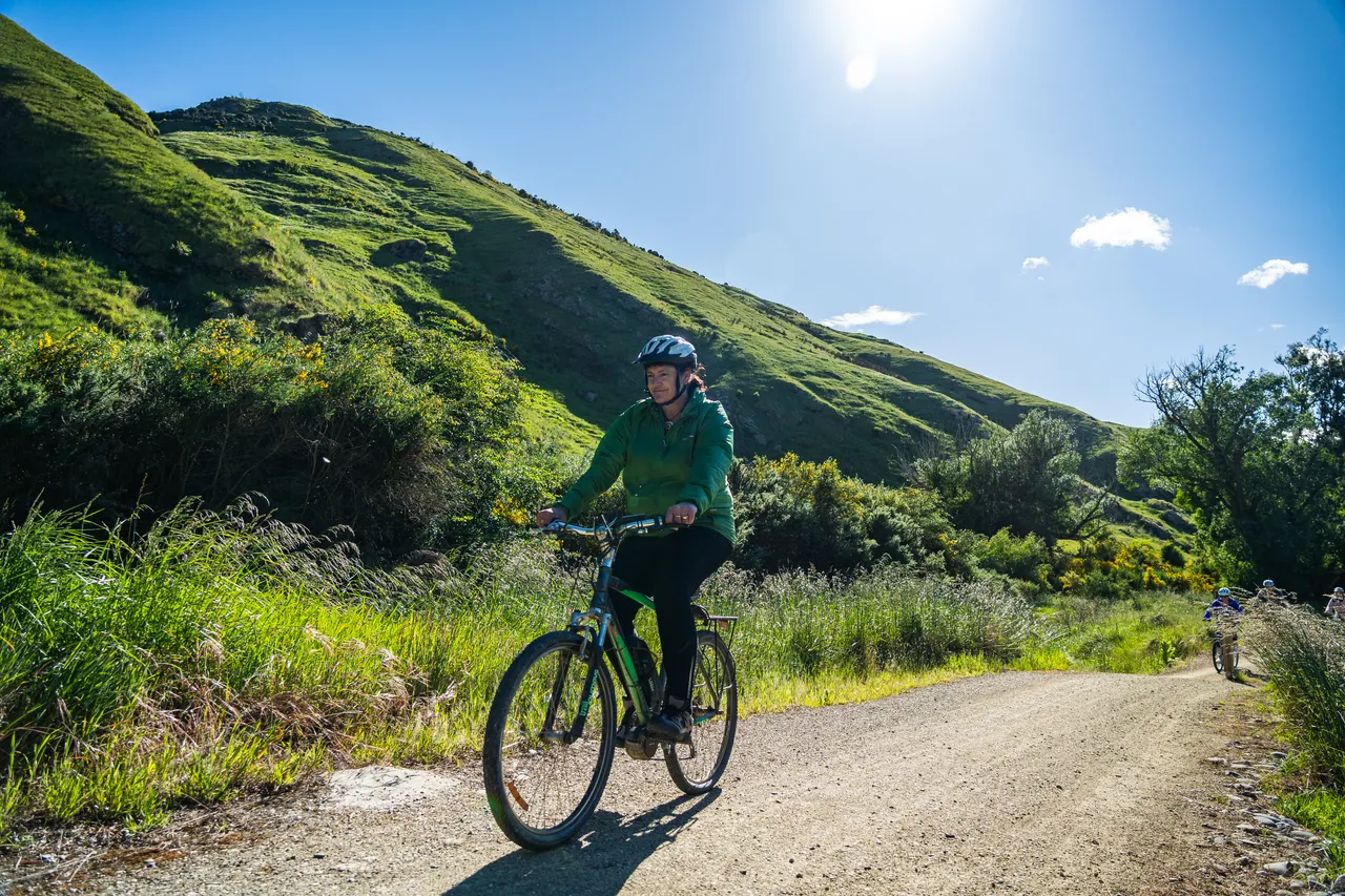 Biker on trail