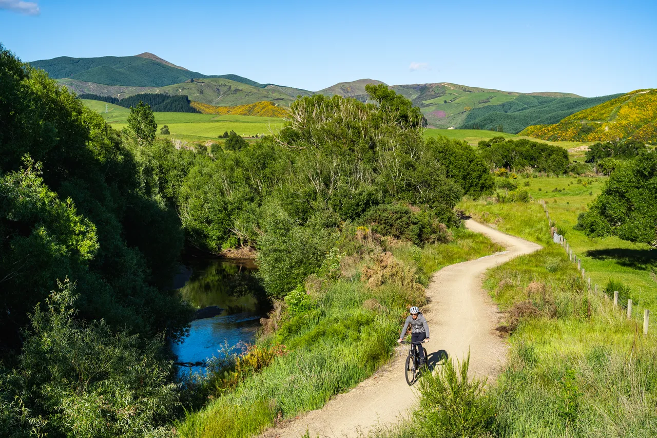 Biker on trail