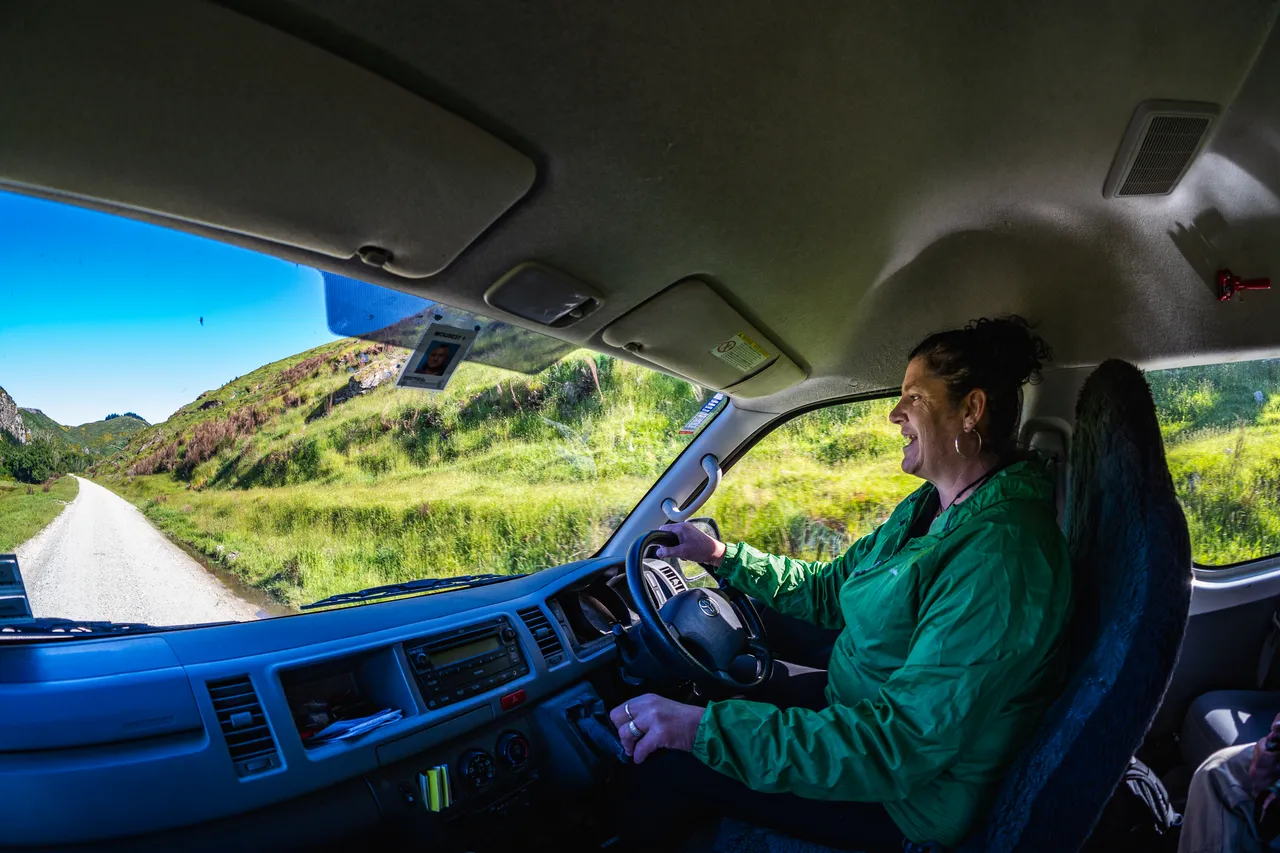 Jude Gamble driving van