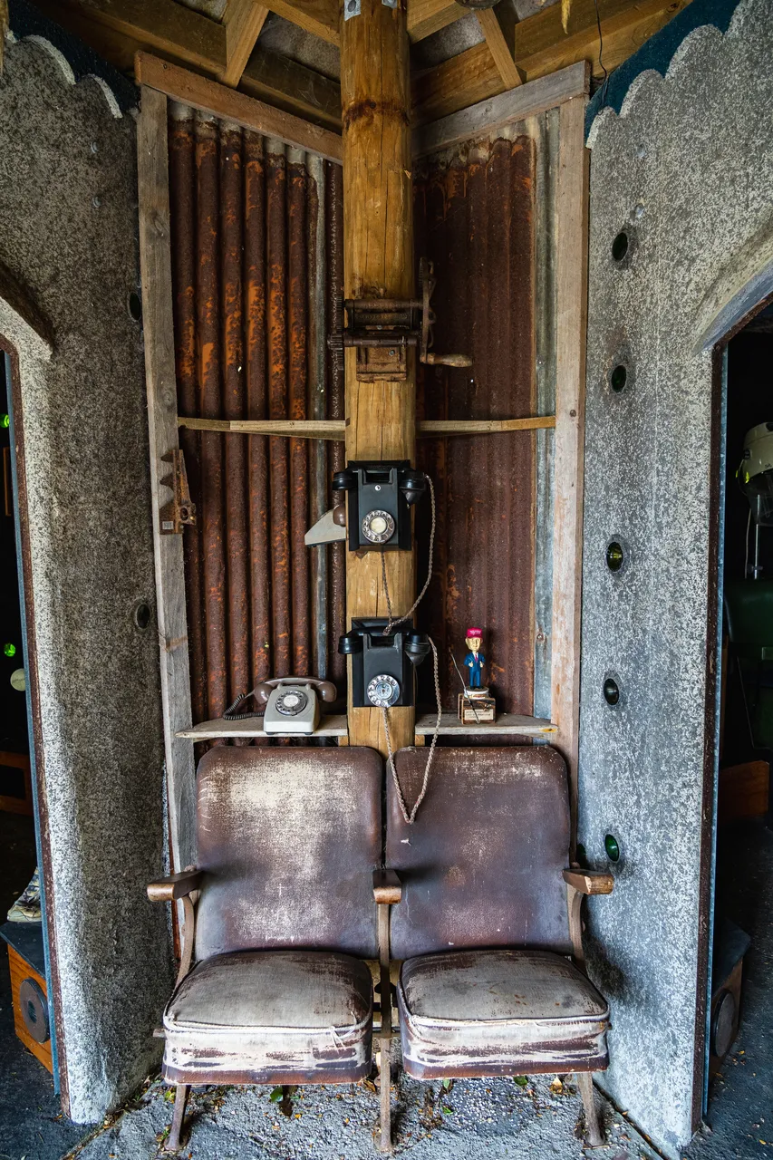 Seats under telephone