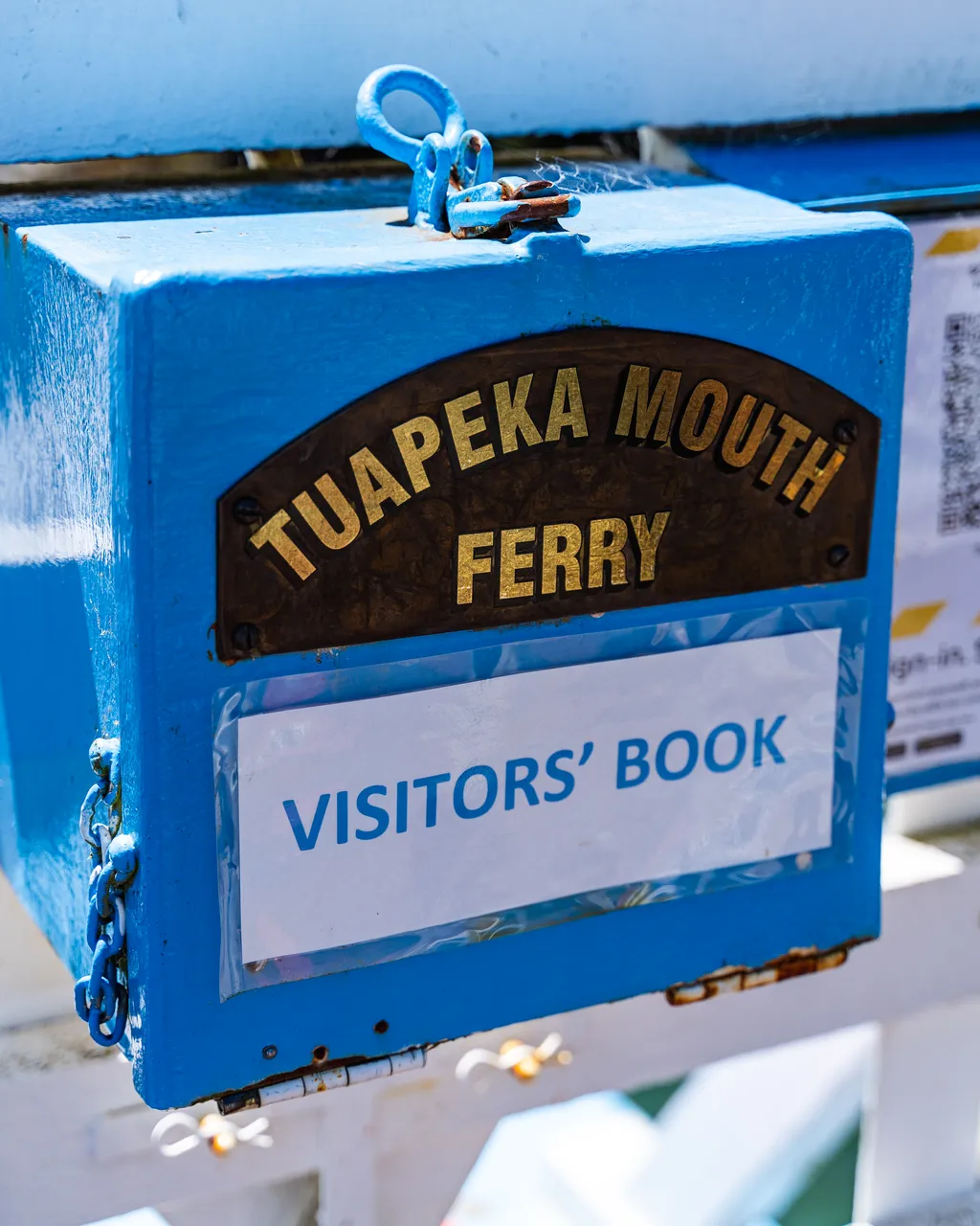 Tuapeka Mouth ferry visitors' book
