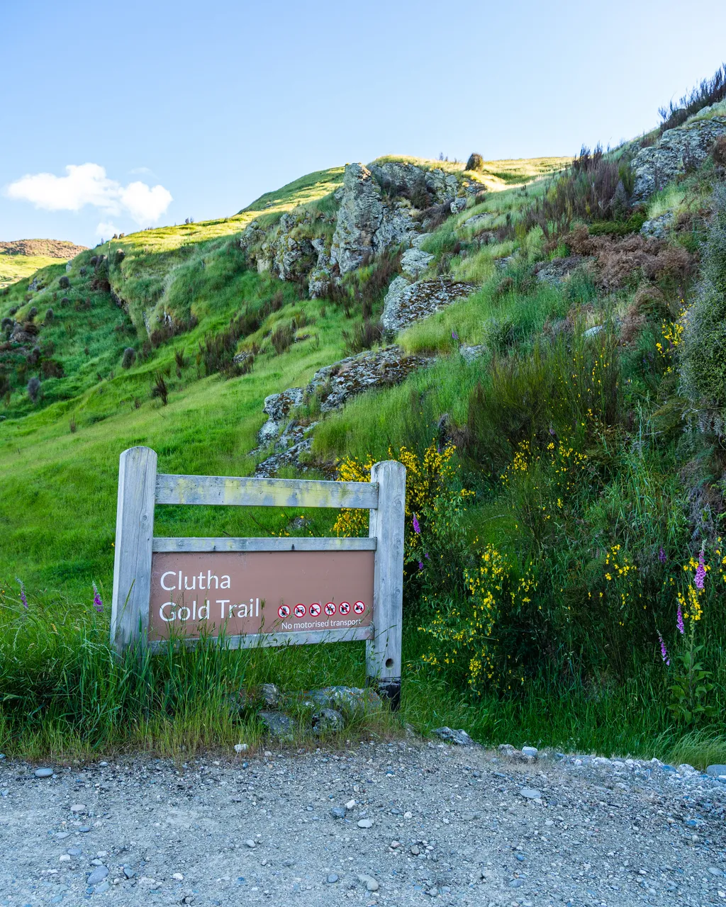 Sign on bike trail