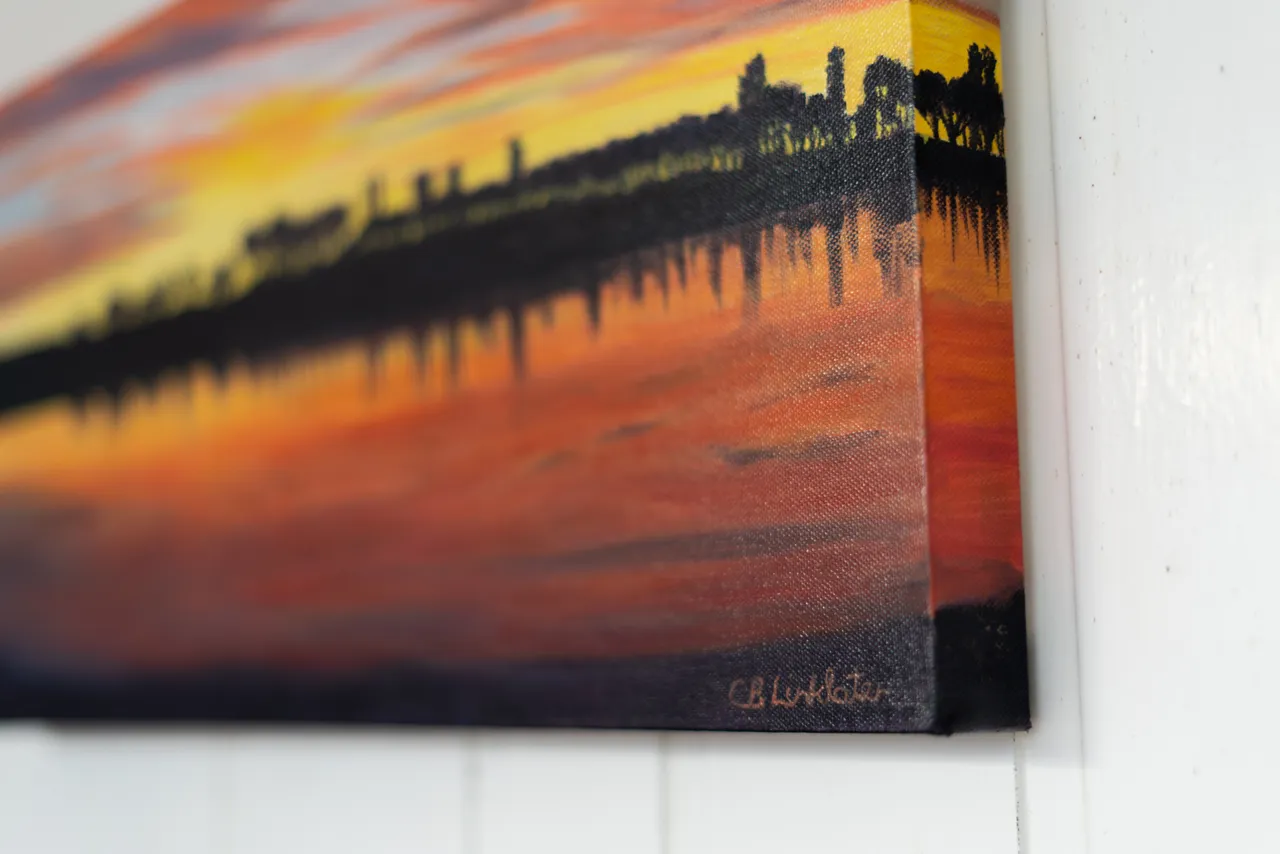 Close up of painting