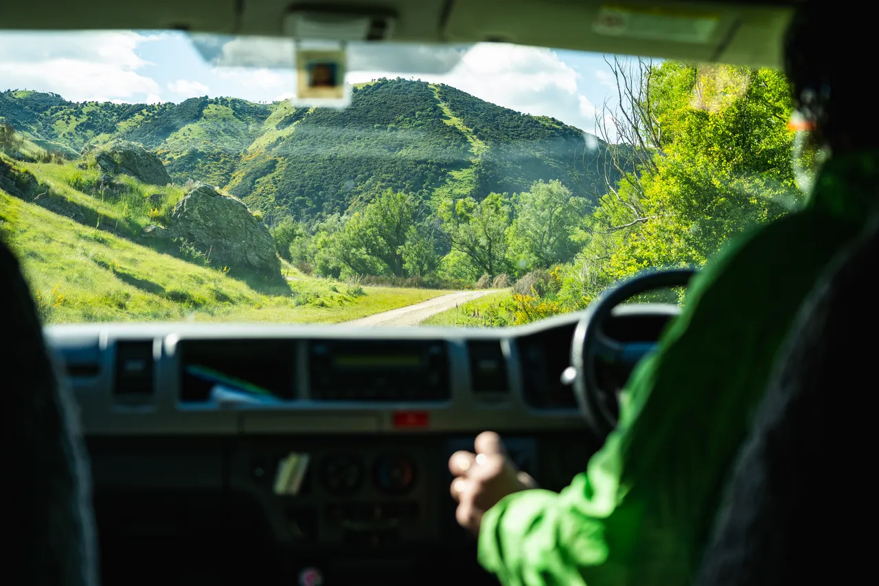 Jude Gamble driving van