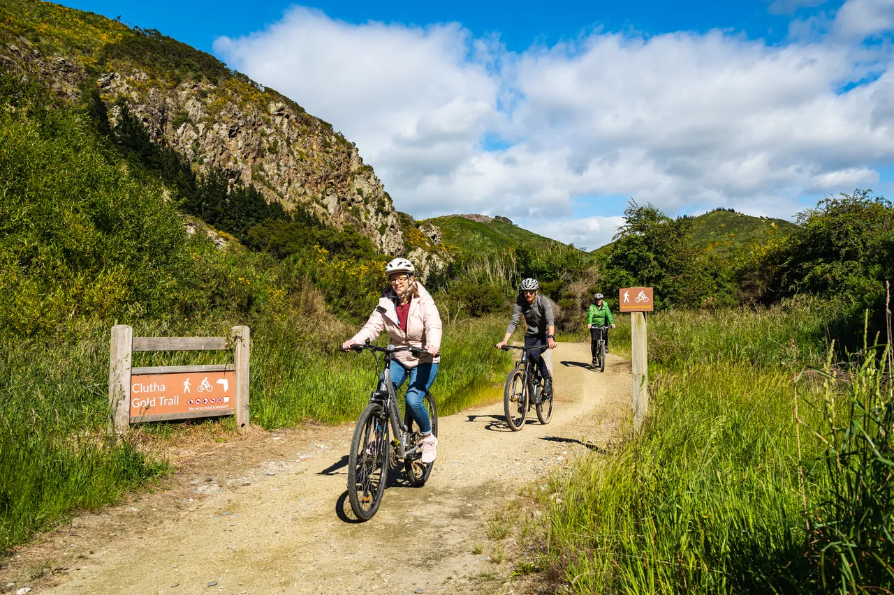Bikers on trail