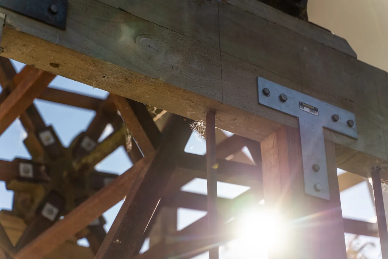 Close up of wooden machine
