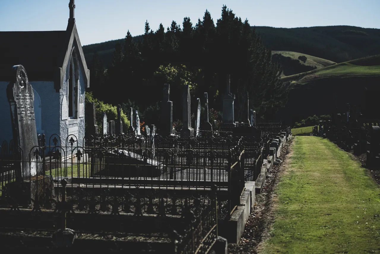 Grass and headstones