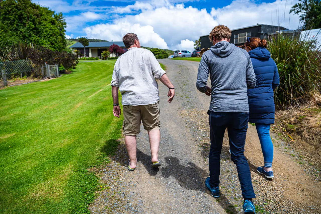 People walking on road