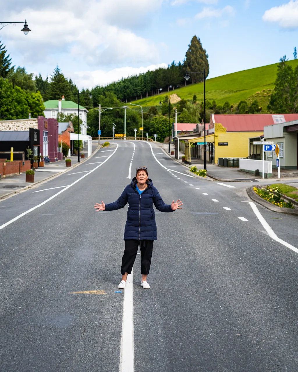 Melissa standing on Lawrence main street