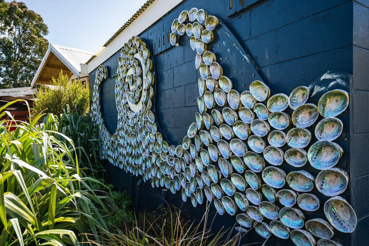 Artwork made of paua shells