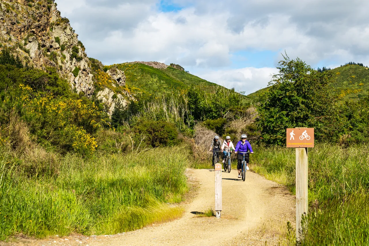 Bikers on trail