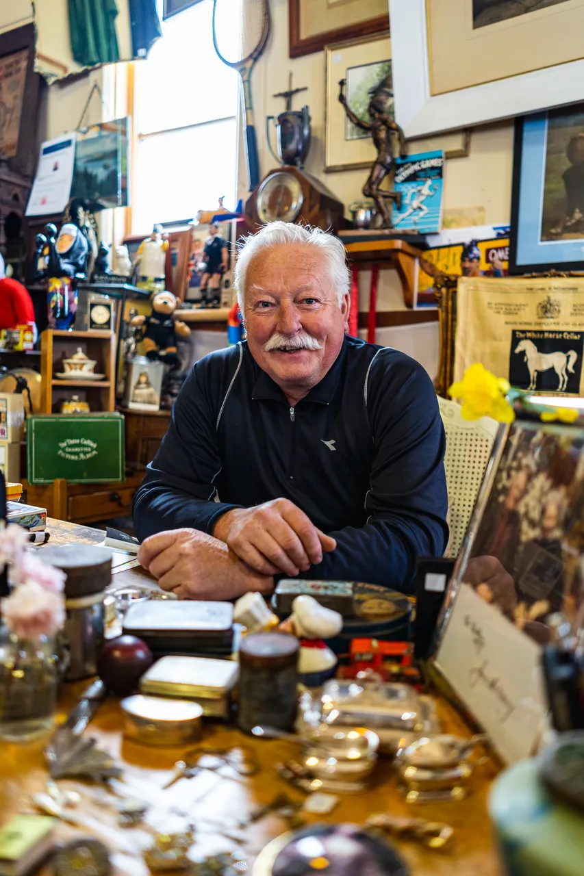 John in antique shop