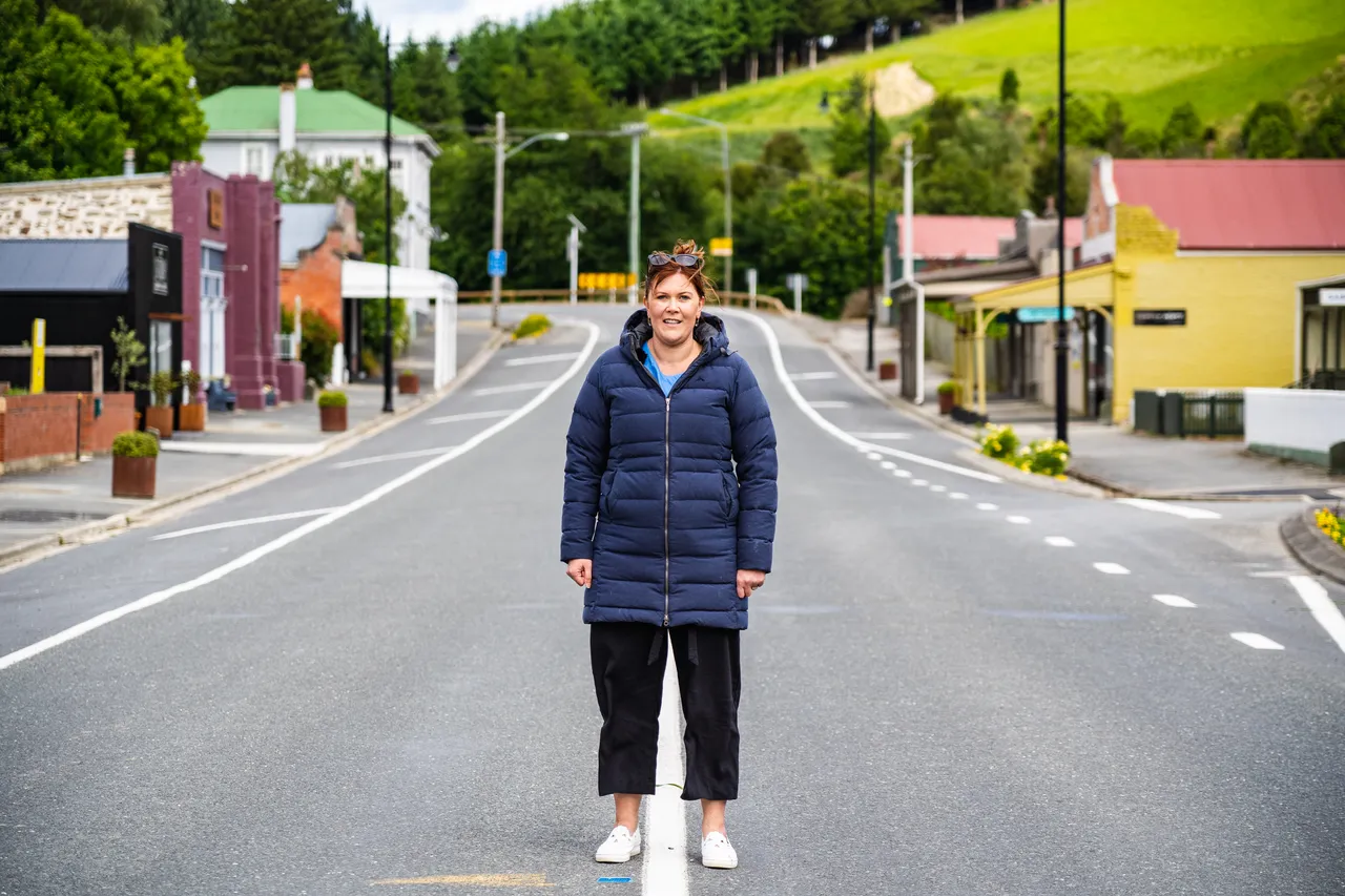 Melissa standing on Lawrence main street
