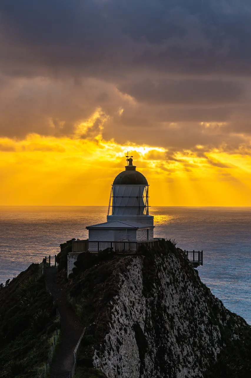Nugget Point Lighthouse and sunset 