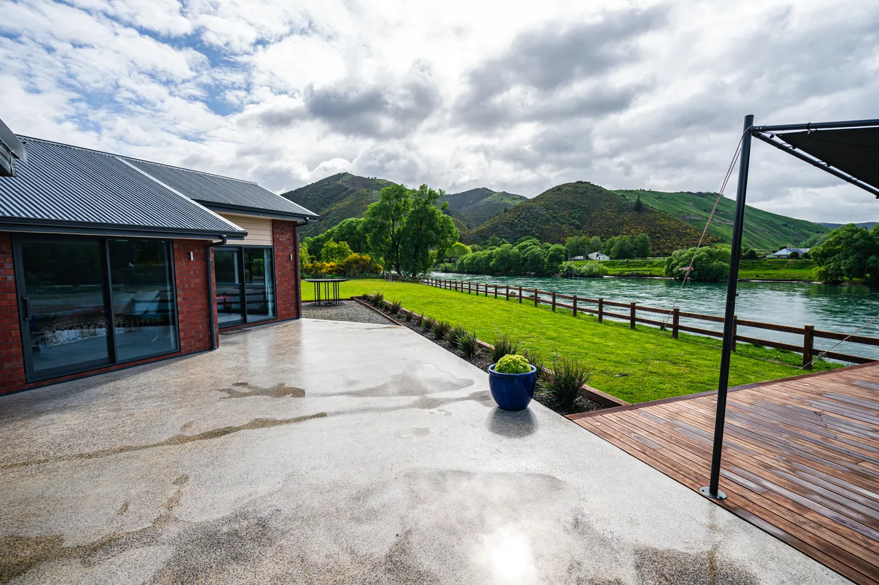 Outdoor area with view of river