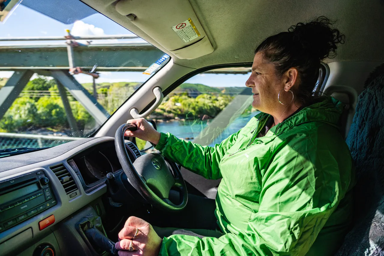 Jude Gamble driving van