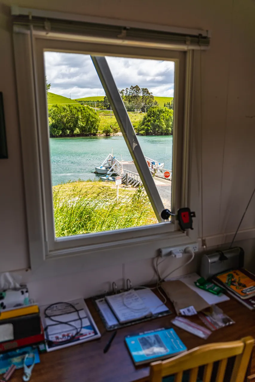 Window looking out onto the punt and river