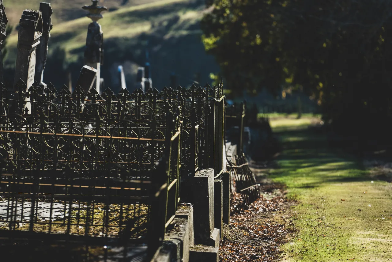 Grass and headstones