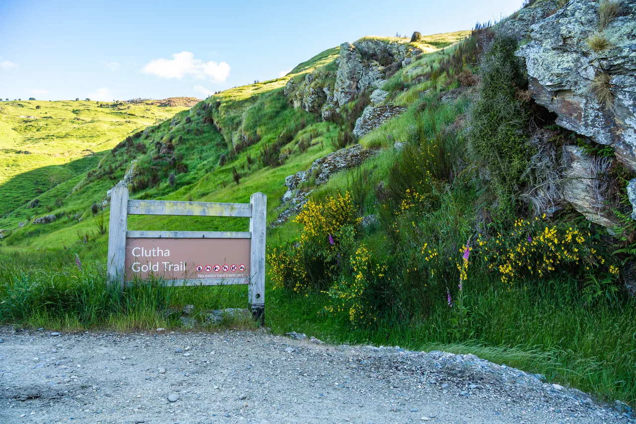 Sign on bike trail