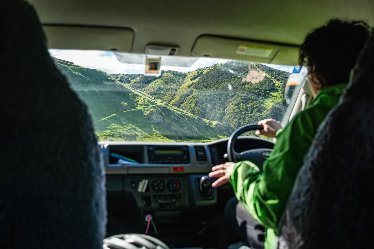 Jude Gamble driving van