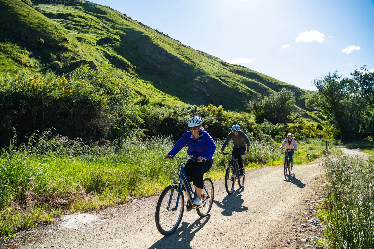 Bikers on trail