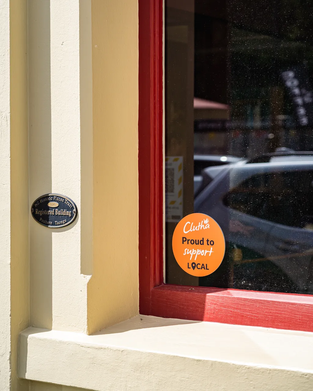 Sticker on windowpane